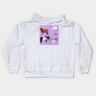 Brahman Cattle Purple Kids Hoodie